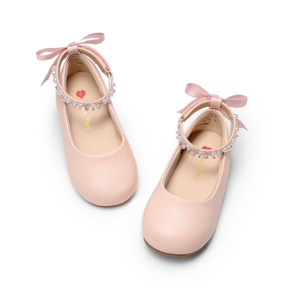 DREAM PAIRS Girls' Ballet Flats Comfortable Foldable Slip-On Dress Shoes Lightweight Portable Travel Flats with Bow Detail