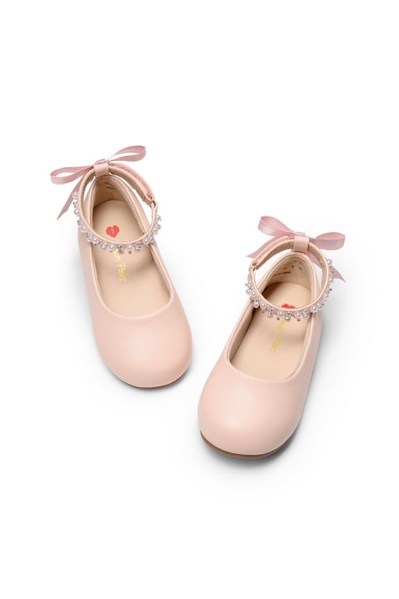DREAM PAIRS Girls' Ballet Flats Comfortable Foldable Slip-On Dress Shoes Lightweight Portable Travel Flats with Bow Detail