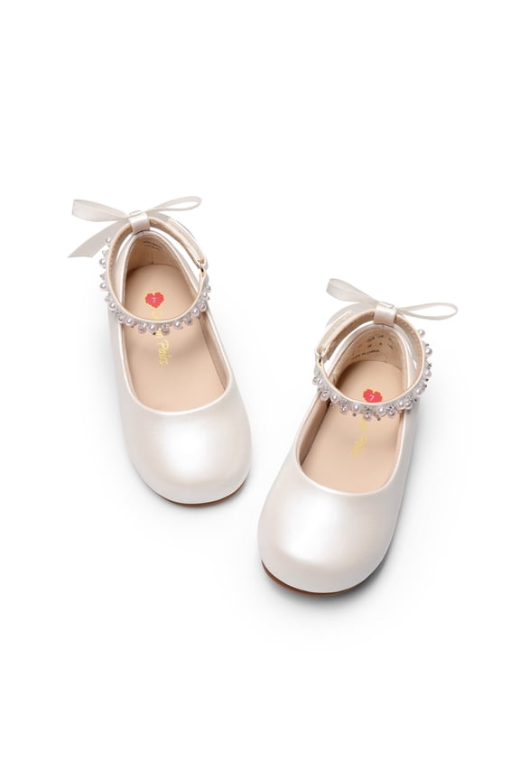 DREAM PAIRS Girls' Ballet Flats Comfortable Foldable Slip-On Dress Shoes Lightweight Portable Travel Flats with Bow Detail