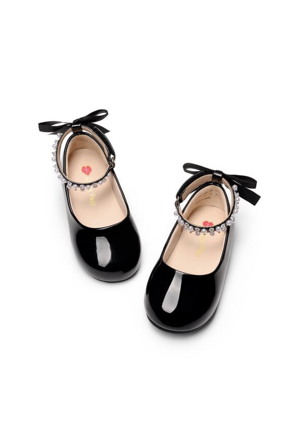 DREAM PAIRS Girls' Ballet Flats Comfortable Foldable Slip-On Dress Shoes Lightweight Portable Travel Flats with Bow Detail