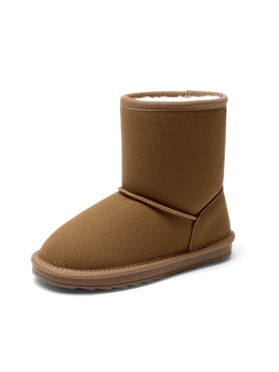 Kids' Winter Boots Boys' Girls' Mid-Calf Snow Boots with Cozy Lining Pull-On Design and Non-Slip Outsole