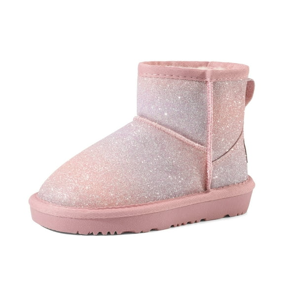 DREAM PAIRS Girls Boys Boots Kids Winter Ankle Faux Fur Lined Snow Shoes FuzzyClassic Kid's Low Boot for Toddler/Little Kid/Big Kid