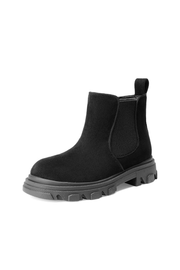 Girls Chelsea Boots Side Zipper Lug Sole Ankle Booties Toddler/Little Kid/Big Kid