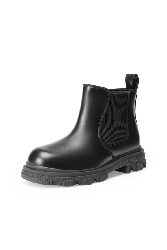 Girls Chelsea Boots Side Zipper Lug Sole Ankle Booties Toddler/Little Kid/Big Kid