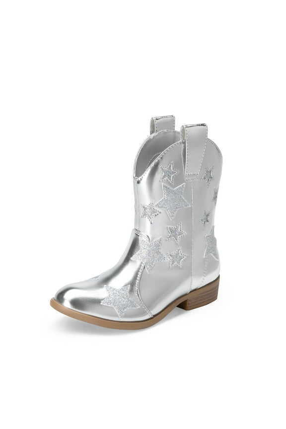 Girls Cowgirl Boots Cowboy Western Mid Calf Star Boots for Kids