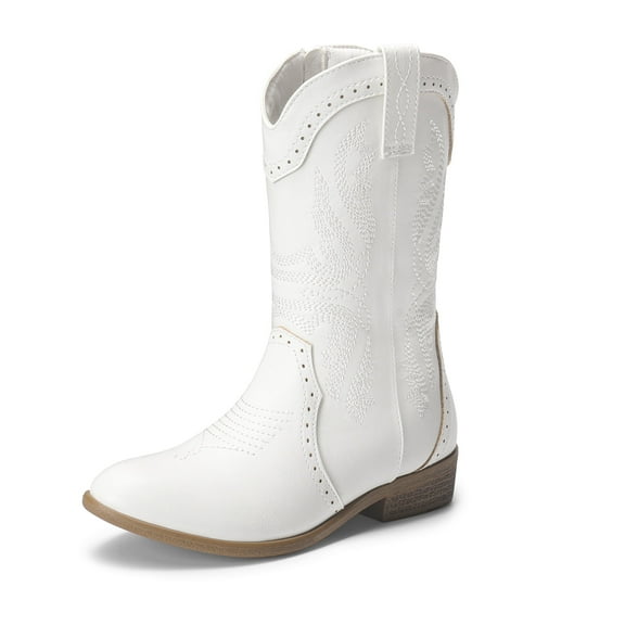 Dream Pairs Girls' Cowgirl Cowboy Western Boots Mid-Calf Riding Shoes for Kids & Tweens