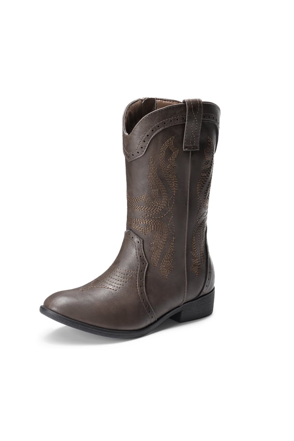 Girls' Cowgirl Cowboy Western Boots Mid-Calf Riding Shoes for Kids & Tweens