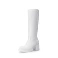 thumbnail image 1 of DREAM PAIRS Womens Knee-High Block Heel Boots with Round Toe and Smooth PU Upper, 1 of 5