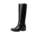 thumbnail image 1 of Dream Pairs Womens Square Toe Pull-On Knee-High Riding Boots with Low Block Heel, 1 of 5