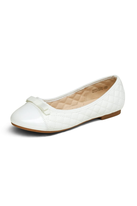 Girls Dress Shoes Cute Bow Flower Girl Slip-on Ballet Flats (Little Kid/Big Kid)