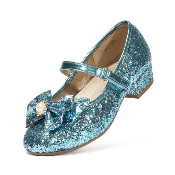 DREAM PAIRS Girls Dress Shoes Low Heel Flower Party Wedding Princess Mary Jane Shoes