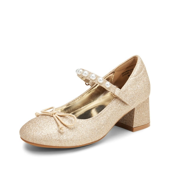 DREAM PAIRS Girls Dress Shoes Mary Jane Heel T-Strap Party Flower Wedding Princess Pumps for Little Big Kid