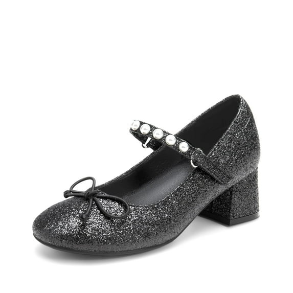 DREAM PAIRS Girls Dress Shoes Mary Jane Heel T-Strap Party Flower Wedding Princess Pumps for Little Big Kid