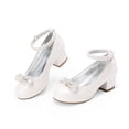 thumbnail image 1 of BURUDANI Girls Closed Toe Dress Shoes Low Heel Ankle Strap Pumps for Toddler/Little/Big Kids Party Wedding & Princess Style, 1 of 5
