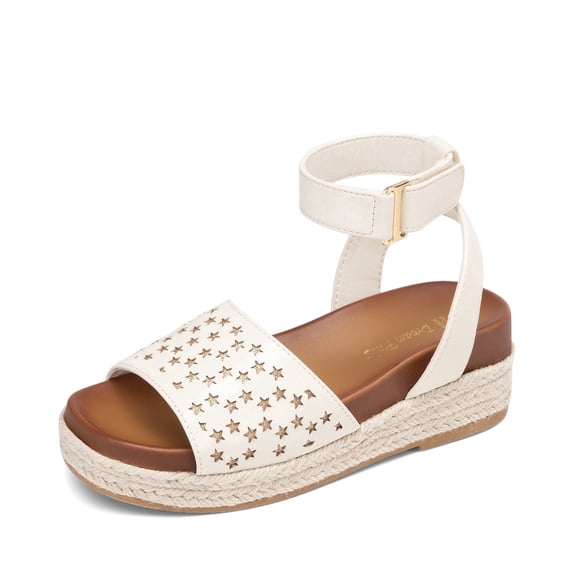 DREAM PAIRS Girls Flatform Wedge Open Toe Espadrille Sandals with Buckle Ankle Strap for Little Kid/Big Kid