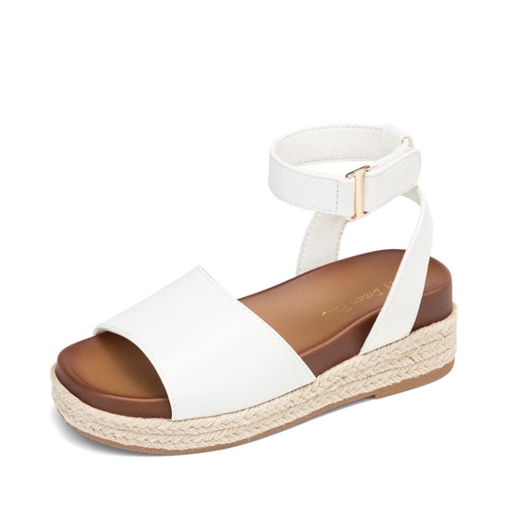 DREAM PAIRS Girls Flatform Wedge Open Toe Espadrille Sandals with Buckle Ankle Strap for Little Kid/Big Kid