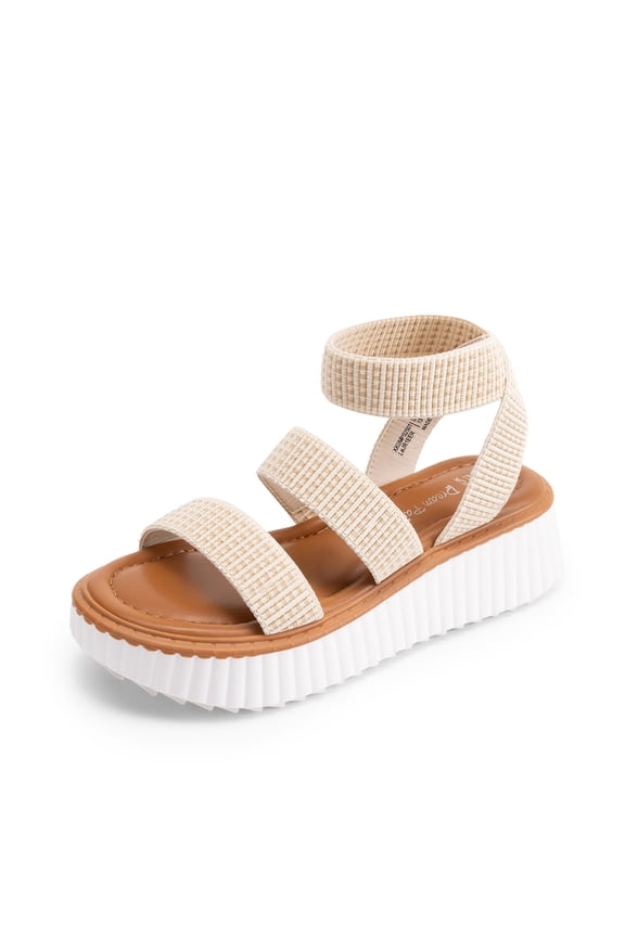 DREAM PAIRS Girls Flatform Wedge Open Toe platform Summer Sandals with Buckle Ankle Strap for Little Kid/Big Kid
