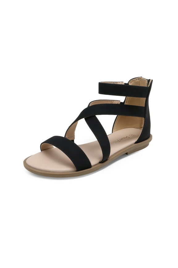 Girls Gladiator Sandals with Zipper Strappy Sandals Toddler/Little Kid/Big Kid