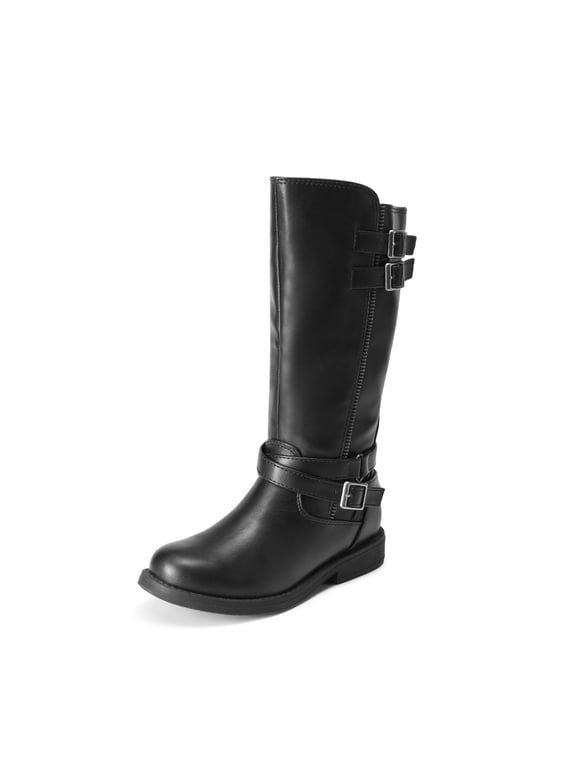 BURUDANI Girls Kids Winter Cute Knee High Fashion Side Zipper Riding Boots