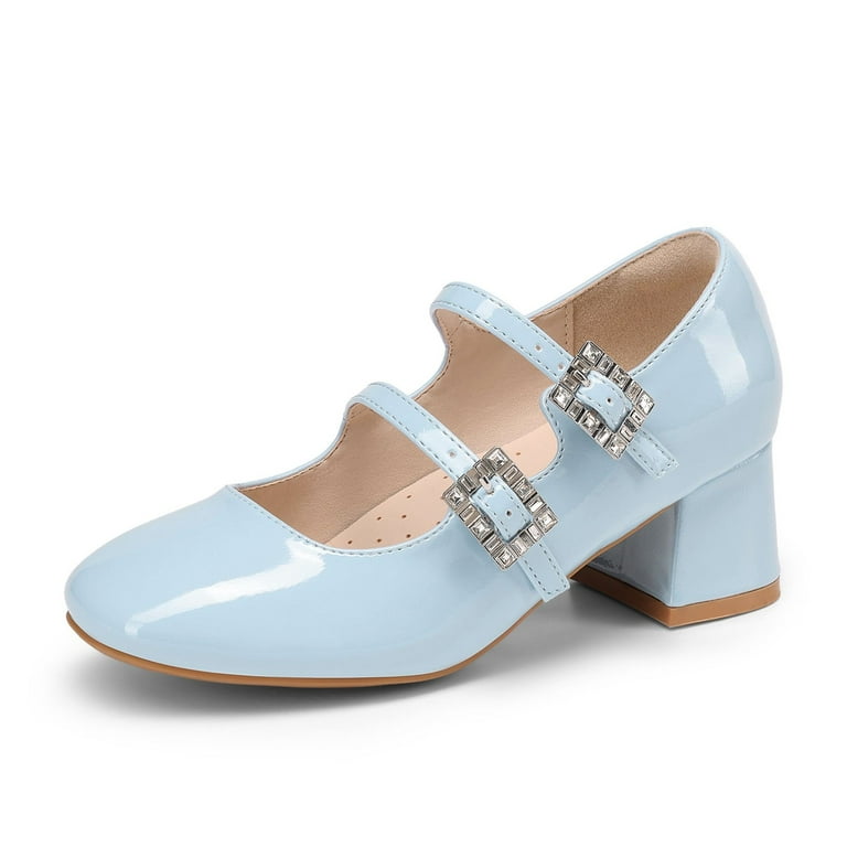 DREAM PAIRS Girls Mary Jane Dress Shoes Double Straps High Heel - Main Image