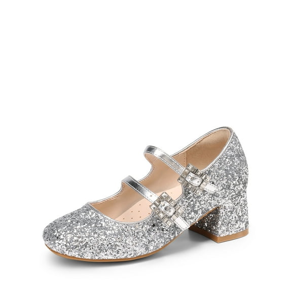 DREAM PAIRS Girls Mary Jane Dress Shoes Double Straps High Heel Princess Pumps for Easter, Wedding, Party, Church, and Communion – Little & Big Kids