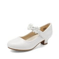 thumbnail image 1 of BURUDANI Girls Mary Jane Dress Shoes Pumps Low Heels Flower Party Wedding Princess, 1 of 6