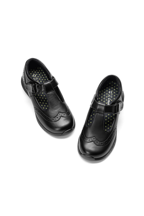 DREAM PAIRS Girls' Mary Jane Flats, Lightweight School Uniform Dress Shoes with Arch Support, Comfortable T-Strap Slip-On Shoes for Toddler/Little Kid