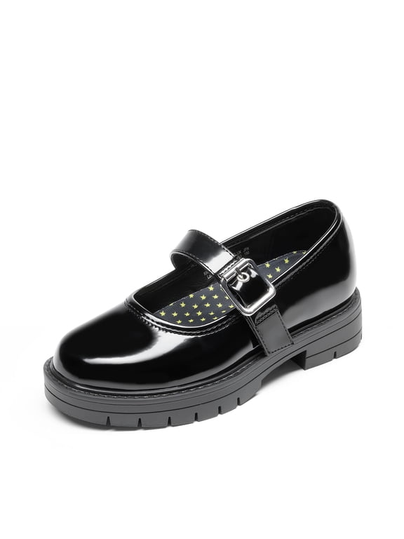 Girls'Mary Jane School Flats Classic Uniform Dress Shoes