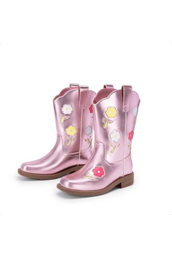 DREAM PAIRS Girls' Mid-Calf Cowboy Boots, Western Riding Boots for Toddler/Little Kid/Big Kid