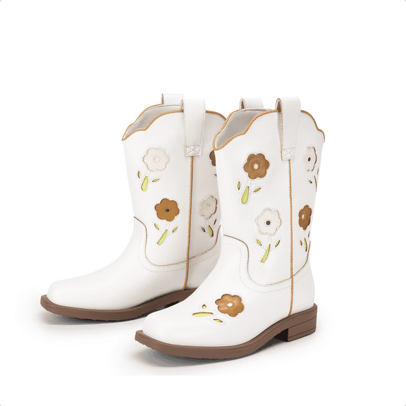 DREAM PAIRS Girls' Mid-Calf Cowboy Boots, Western Riding Boots for Toddler/Little Kid/Big Kid