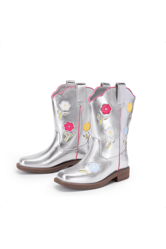 DREAM PAIRS Girls' Mid-Calf Cowboy Boots, Western Riding Boots for Toddler/Little Kid/Big Kid