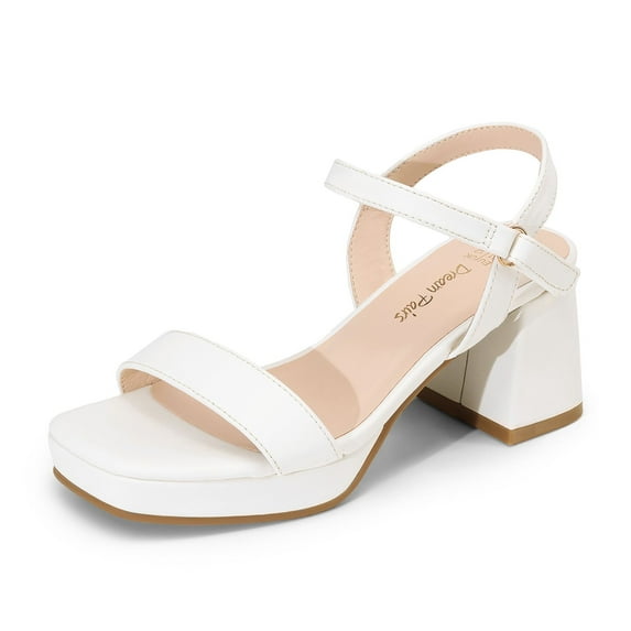DREAM PAIRS Girls’ Open-Toe Sandals, Low Block Chunky Heels Dress Pumps for Parties – Little/Big Kids