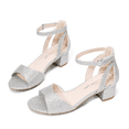 thumbnail image 1 of DREAM PAIRS Girls Sandals High Heels Princess Wedding Party Ankle Strap Dress Chunky Pump Shoes Open Toe, 1 of 7