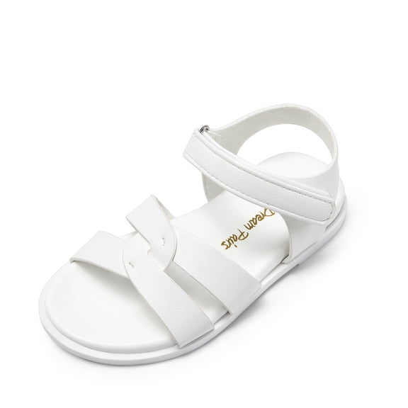 DREAM PAIRS Girls Sandals Open Toe Princess Flat Sandals Strappy Summer Shoes Toddler/Little Kid