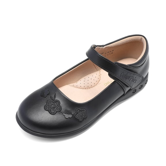 DREAM PAIRS Girls School Uniform Dress Shoes Mary Jane Black Flats