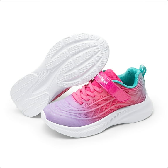 BURUDANI Girls Sparkly Running Sneakers Lightweight Athletic Tennis Shoes for Toddler Little & Big Kids