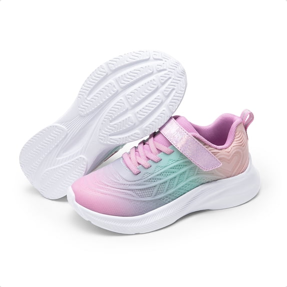 BURUDANI Girls Sparkly Running Sneakers Lightweight Athletic Tennis Shoes for Toddler Little & Big Kids