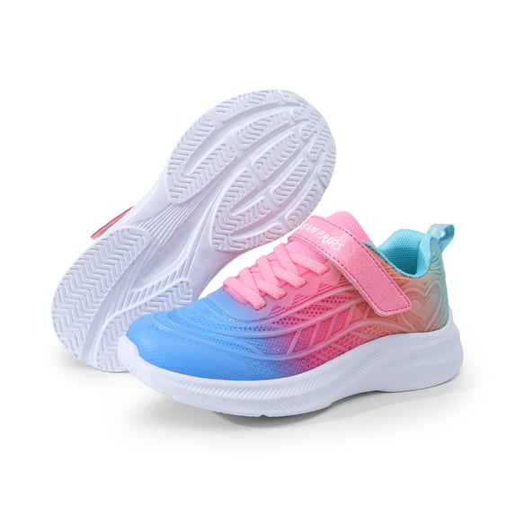 BURUDANI Girls Sparkly Running Sneakers Lightweight Athletic Tennis Shoes for Toddler Little & Big Kids