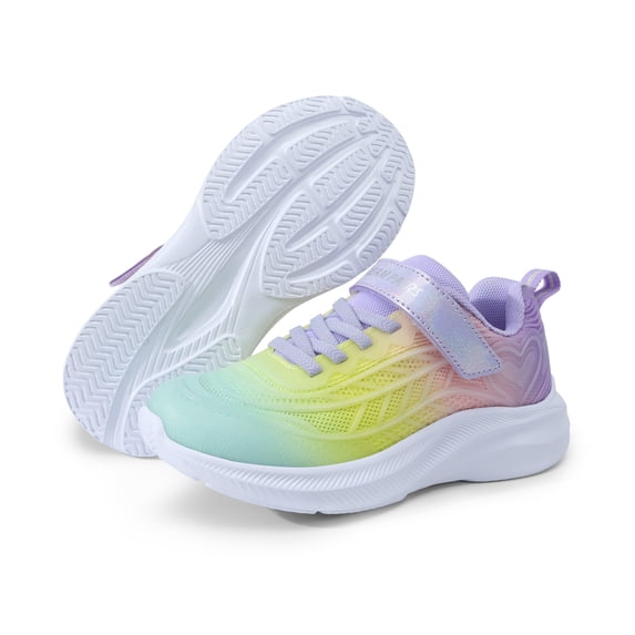 BURUDANI Girls Sparkly Running Sneakers Lightweight Athletic Tennis Shoes for Toddler Little & Big Kids