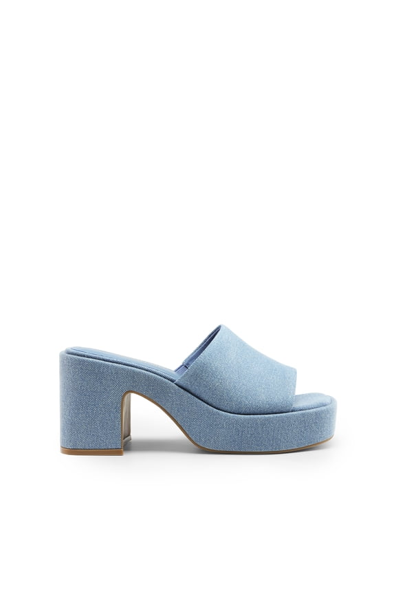 High Chunky Platform Heels for Women Fashion Comfort Slip on Square Open Toe Block Heel Sandals