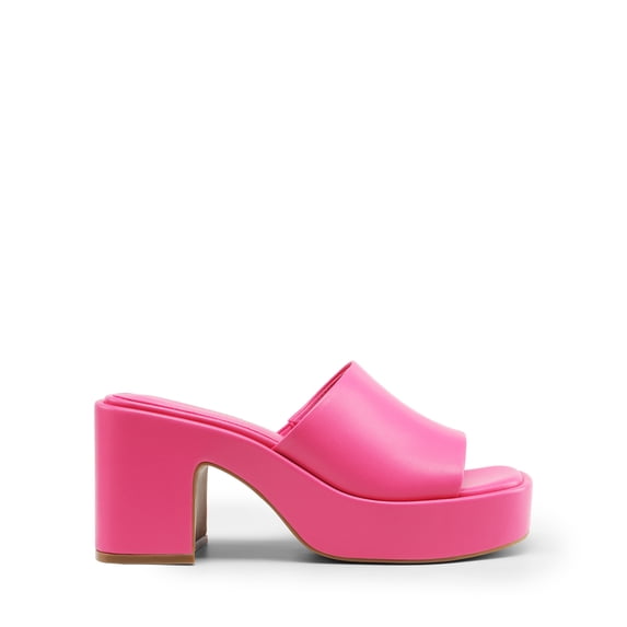 BURUDANI High Chunky Platform Heels for Women Fashion Comfort Slip on Square Open Toe Block Heel Sandals
