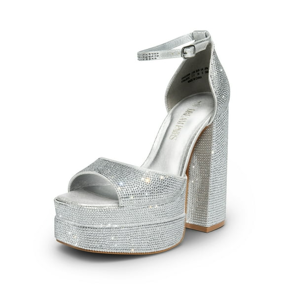 DREAM PAIRS High Heels Chunky Block Platform Heels for Women Ankle Strap Sexy Open Square Toe Heels Dressy Pumps Sandals