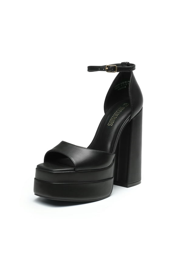 High Heels Chunky Block Platform Heels for Women Ankle Strap Sexy Open Square Toe Heels Dressy Pumps Sandals