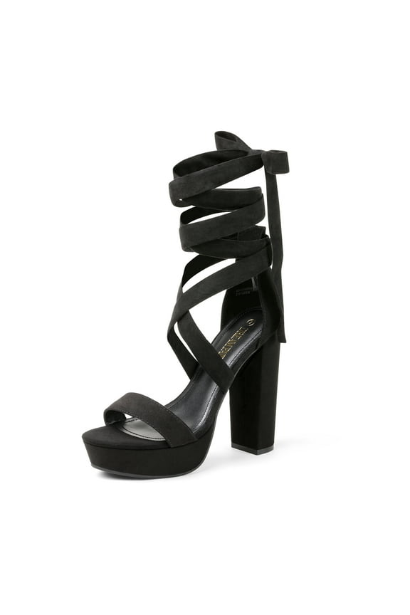 High Heels Chunky Block Platform Heels for Women Strappy Gladiator Sexy Open Toe Heels Dressy Pumps Sandals