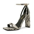 thumbnail image 1 of DREAM PAIRS High Heels Chunky Block Square Toe Heels for Women Dressy Open Toe Heel Sandals, 1 of 4