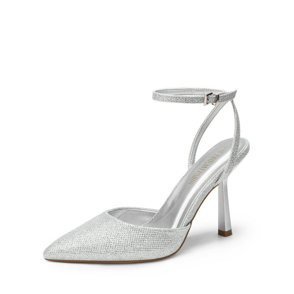 DREAM PAIRS High Heels for Women Closed Pointed Toe Dress Shoes for Women Ankle Strap Stiletto Heel Party Wedding Sexy Pump Shoes