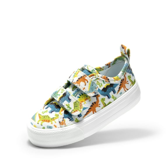 DREAM PAIRS Kid Toddler Sneakers Boys Girls Canvas with Cartoon Dual Hook and Loops for School Walking