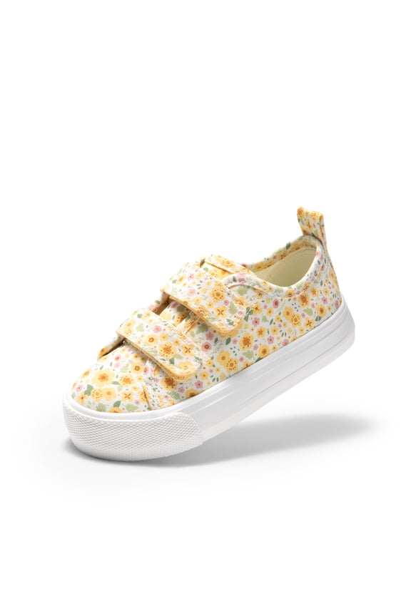 Kid Toddler Sneakers Boys Girls Canvas with Cartoon Dual Hook and Loops for School Walking