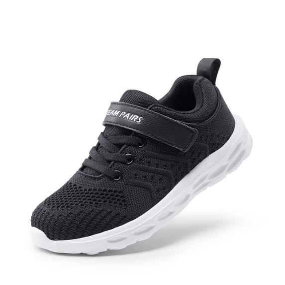 BURUDANI Boys Girls Fashion Sneakers Running Shoes Knit Athletic Shoes with Hook and Loop