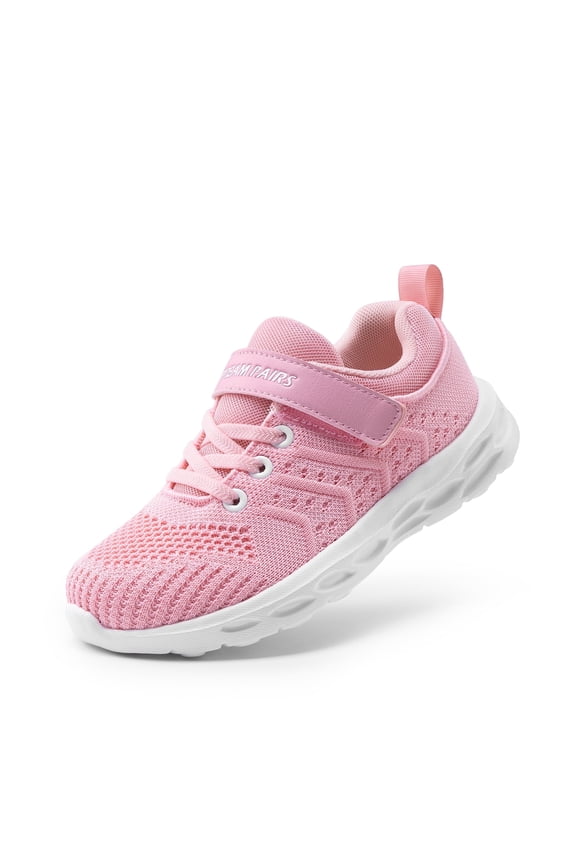 Boys Girls Fashion Sneakers Running Shoes Knit Athletic Shoes with Hook and Loop